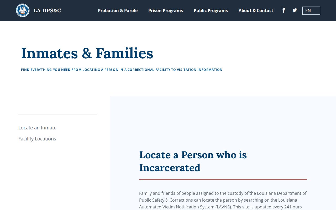 Louisiana DPS and C offender locator information for Vermilion Parish released inmates
